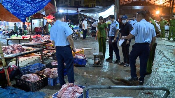 Lực lượng chức năng phát hiện và triệt phá đường dây giết mổ, tiêu thụ thịt lợn nhiễm bệnh ra thị trường.
 - Sputnik Việt Nam