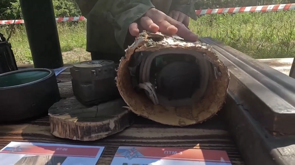 Quân đội Ukraina ngụy trang mìn chống tăng dưới dạng khúc gỗ tại tỉnh Kursk - Sputnik Việt Nam