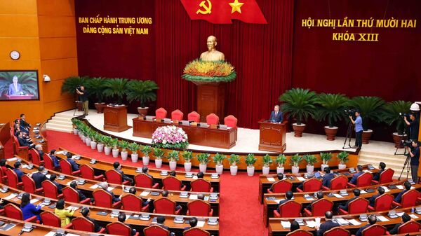Quang cảnh phiên bế mạc Hội nghị lần thứ mười hai Ban Chấp hành Trung ương Đảng khóa XIII. - Sputnik Việt Nam