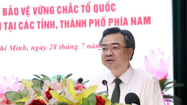 Ông Nguyễn Thanh Nghị, Phó Bí thư Thường trực Thành ủy Thành phố Hồ Chí Minh phát biểu.
 - Sputnik Việt Nam