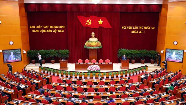 Quang cảnh phiên bế mạc Hội nghị lần thứ mười hai Ban Chấp hành Trung ương Đảng khóa XIII - Sputnik Việt Nam