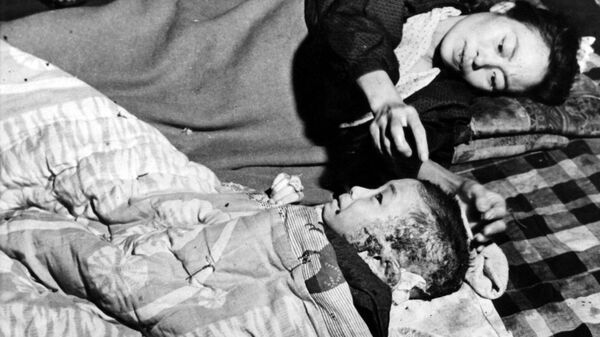 Người mẹ chăm sóc đứa con bị thương, trở thành nạn nhân trong vụ ném bom nguyên tử tại Hiroshima - Sputnik Việt Nam