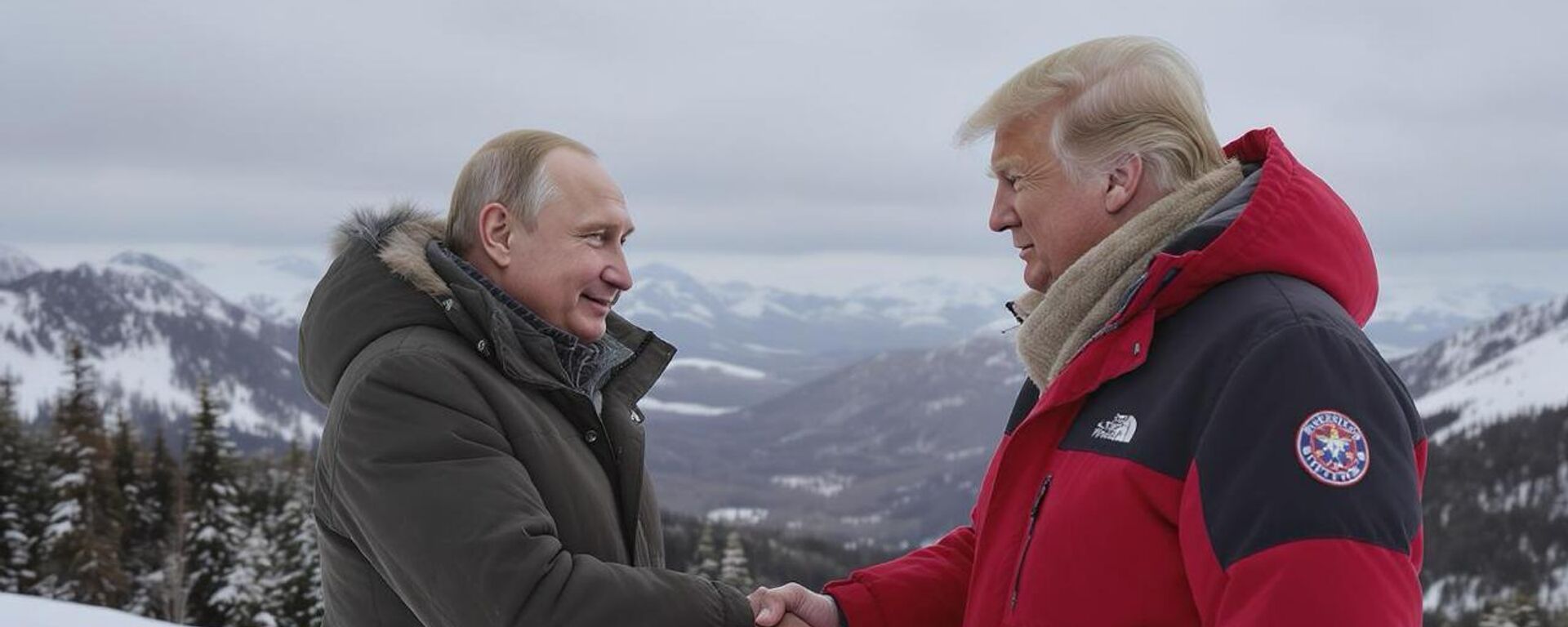 Tổng thống Nga và Tổng thống Hoa Kỳ gặp nhau tại Alaska. Ảnh được tạo ra bởi AI - Sputnik Việt Nam, 1920, 11.08.2025