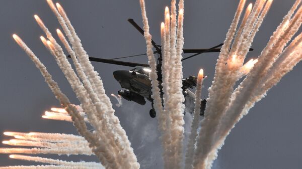 Trực thăng Ka-52 Alligator tham gia chương trình bay biểu diễn trong khuôn khổ diễn đàn Army-2021 tại Kubinka - Sputnik Việt Nam