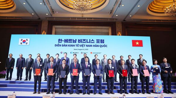 Tổng Bí thư Tô Lâm và Thủ tướng Hàn Quốc Kim Min Seok dự Diễn đàn kinh tế Việt Nam – Hàn Quốc  - Sputnik Việt Nam