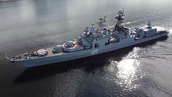 Tàu chiến chống ngầm &quot;Severomorsk&quot; thực hành tìm kiếm tàu ngầm trong khu vực Bắc Cực - Sputnik Việt Nam