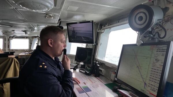 Tàu chiến chống ngầm &quot;Severomorsk&quot; thực hành tìm kiếm tàu ngầm trong khu vực Bắc Cực - Sputnik Việt Nam