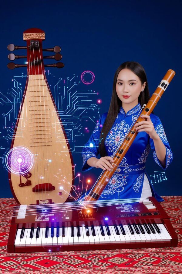 Nhạc cụ truyền thống Việt Nam dưới ảnh hưởng của công nghệ số. Trí tuệ nhân tạo thổi hồn vào âm thanh, thêm vào các lớp điện tử và tổng hợp, tạo nên sự hài hòa giữa truyền thống và công nghệ - Sputnik Việt Nam