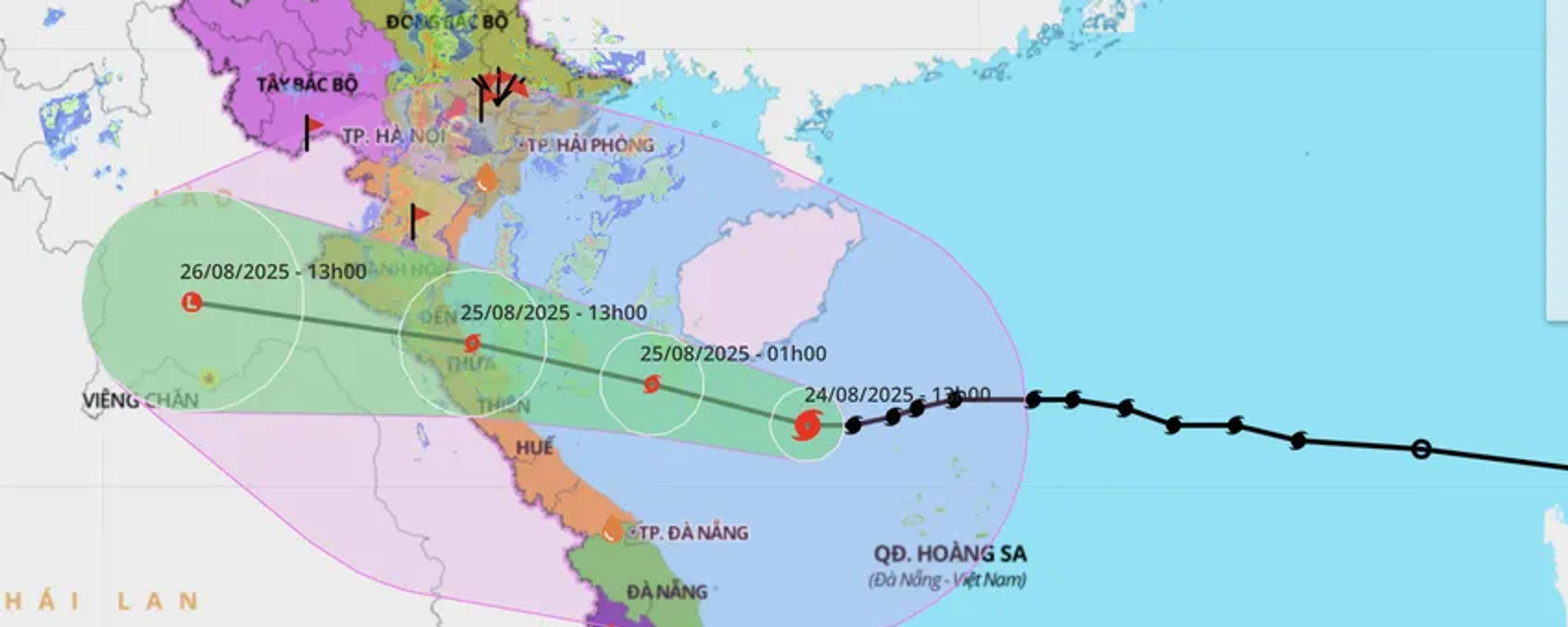 Dự báo vùng ảnh hưởng của bão số 5 - Sputnik Việt Nam, 1920, 24.08.2025