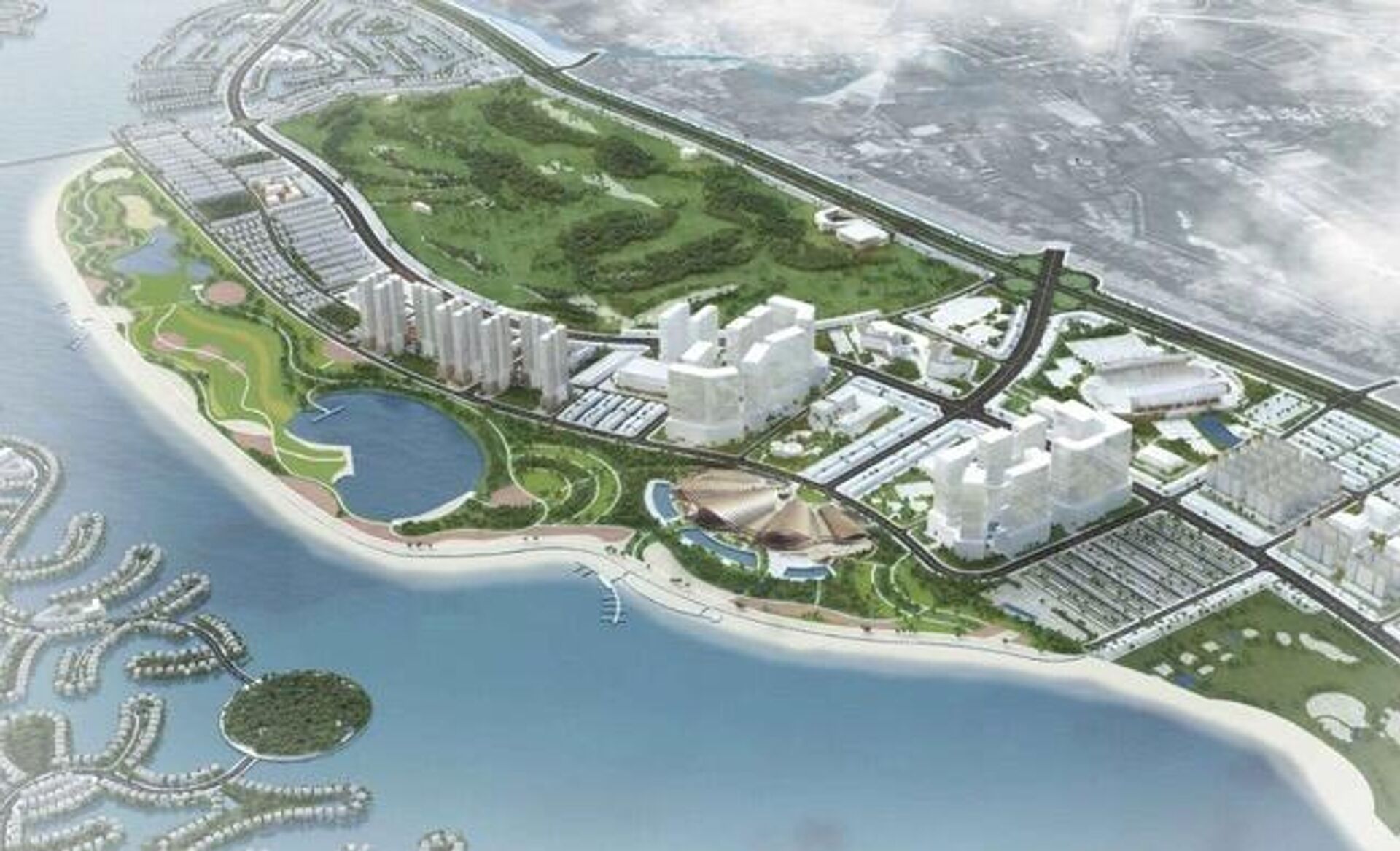 Phối cảnh khu đô thị lấn biển Cần Giờ chuẩn bị được khởi công, điểm kết nối trực tiếp của tuyến đường sắt đô thị cao tốc chạy từ trung tâm TP.HCM
 - Sputnik Việt Nam, 1920, 26.08.2025