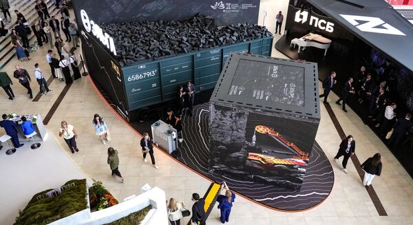 EEF-2025 Hoạt động diễn đàn. Gian trưng bày của công ty &quot;Elga&quot; và ngân hàng PSB - Sputnik Việt Nam