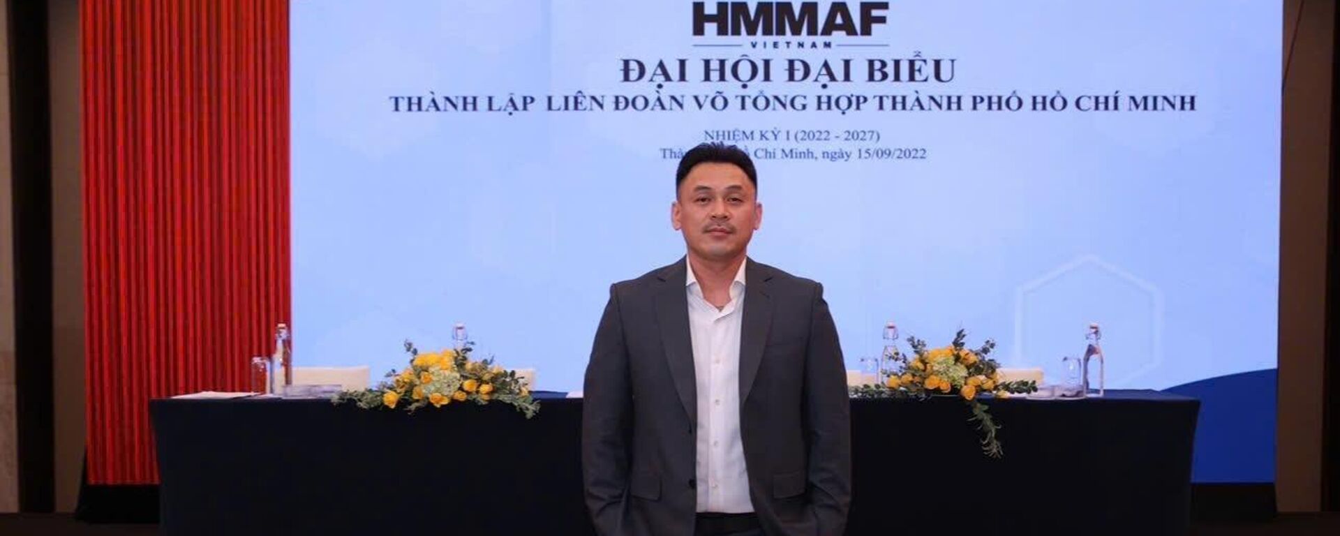 Ông Lưu Tú Bảo trong ngày đắc cử vị trí Chủ tịch Liên đoàn Võ tổng hợp TP.HCM (khóa 2022 - 2027).  - Sputnik Việt Nam, 1920, 05.09.2025