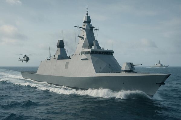 Tàu khu trục đa năng tương lai với công nghệ tàng hình (stealth) hoạt động ở vùng biển khơi - Sputnik Việt Nam
