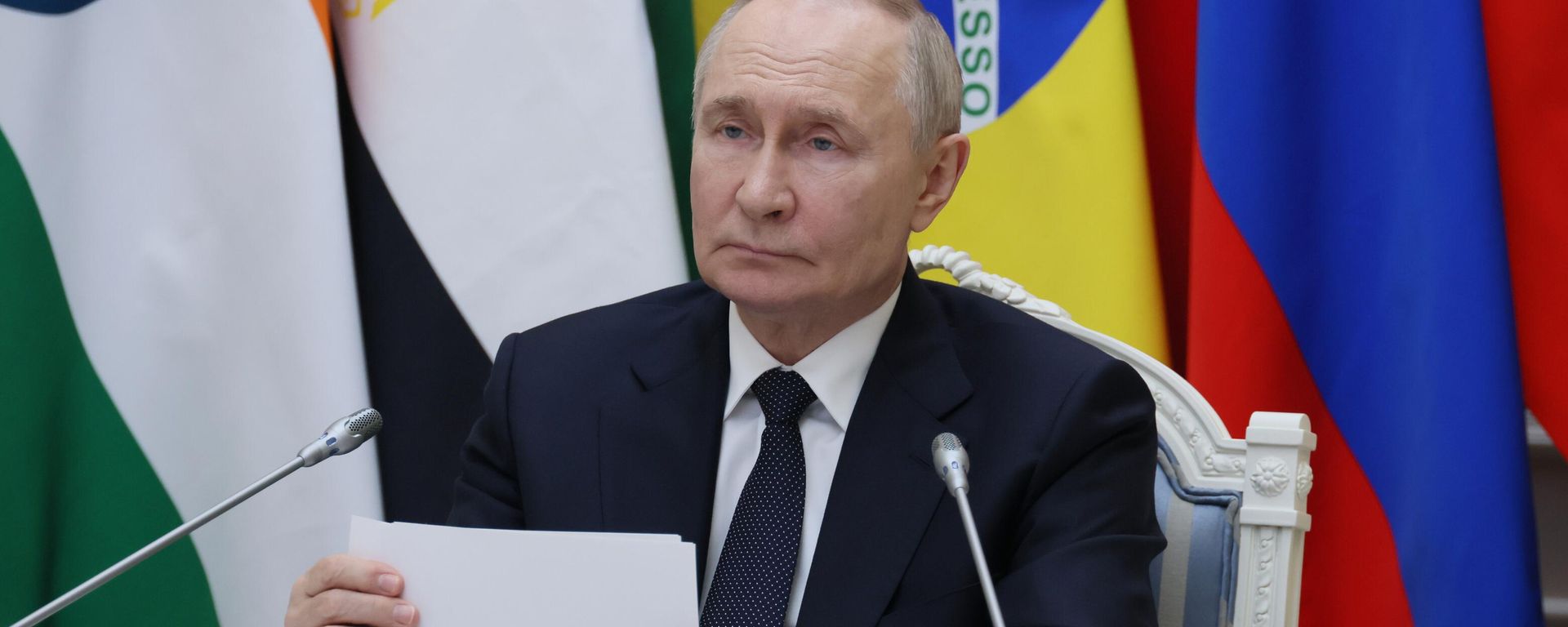 Tổng thống Vladimir Putin phát biểu qua hội nghị truyền hình tại hội nghị thượng đỉnh BRICS lần thứ 17 - Sputnik Việt Nam, 1920, 13.09.2026