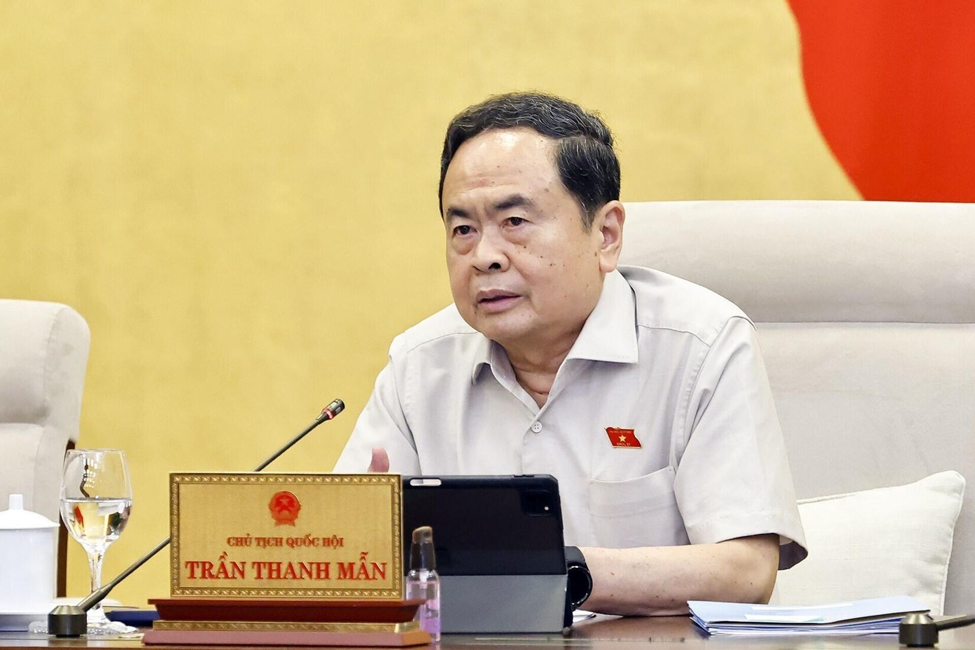 Chủ tịch Quốc hội Trần Thanh Mẫn phát biểu - Sputnik Việt Nam, 1920, 12.09.2025