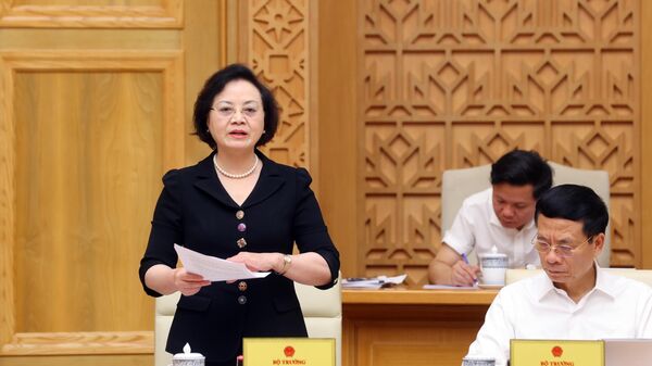 Bộ trưởng Bộ Nội vụ Phạm Thị Thanh Trà phát biểu
 - Sputnik Việt Nam