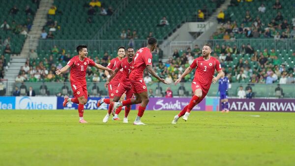 Câu lạc bộ Công an Hà Nội vui mừng sau khi ghi bàn thắng vào lưới câu lạc bộ Bắc Kinh Quốc An. (Ảnh: Câu lạc bộ công an Hà Nội) - Sputnik Việt Nam