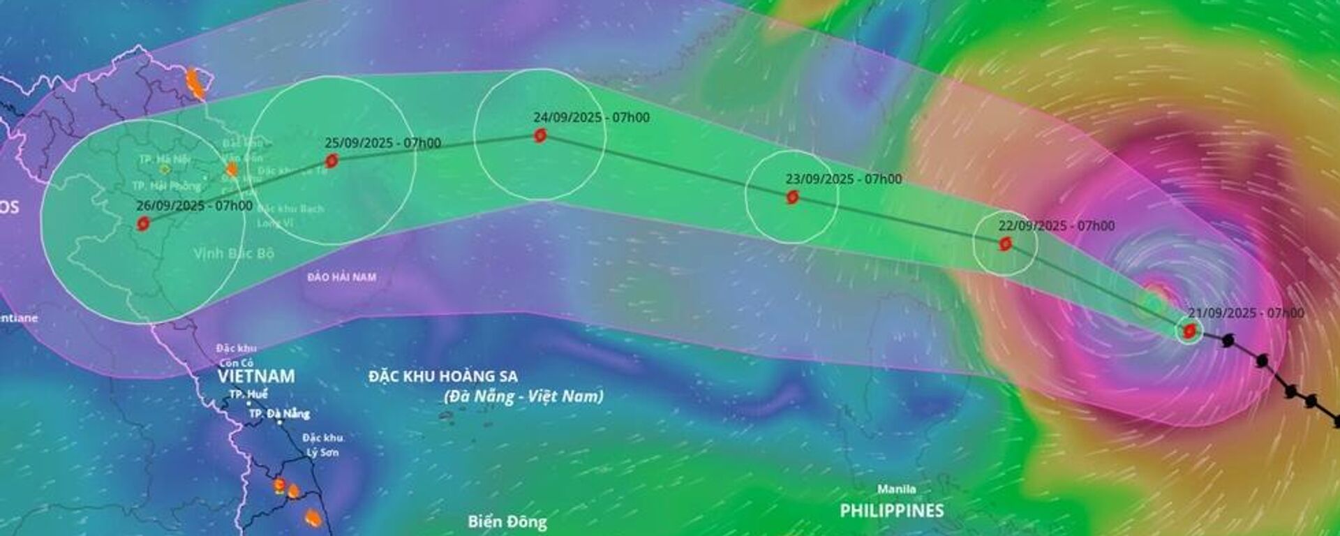 7 đài khí tượng thủy văn quốc tế dự báo bão Ragasa đi vào đất liền Việt Nam - Sputnik Việt Nam, 1920, 25.09.2025