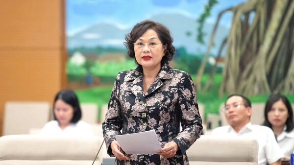 Thống đốc Ngân hàng Nhà nước Việt Nam Nguyễn Thị Hồng phát biểu. Ảnh: Doãn Tấn - TTXVN

 - Sputnik Việt Nam
