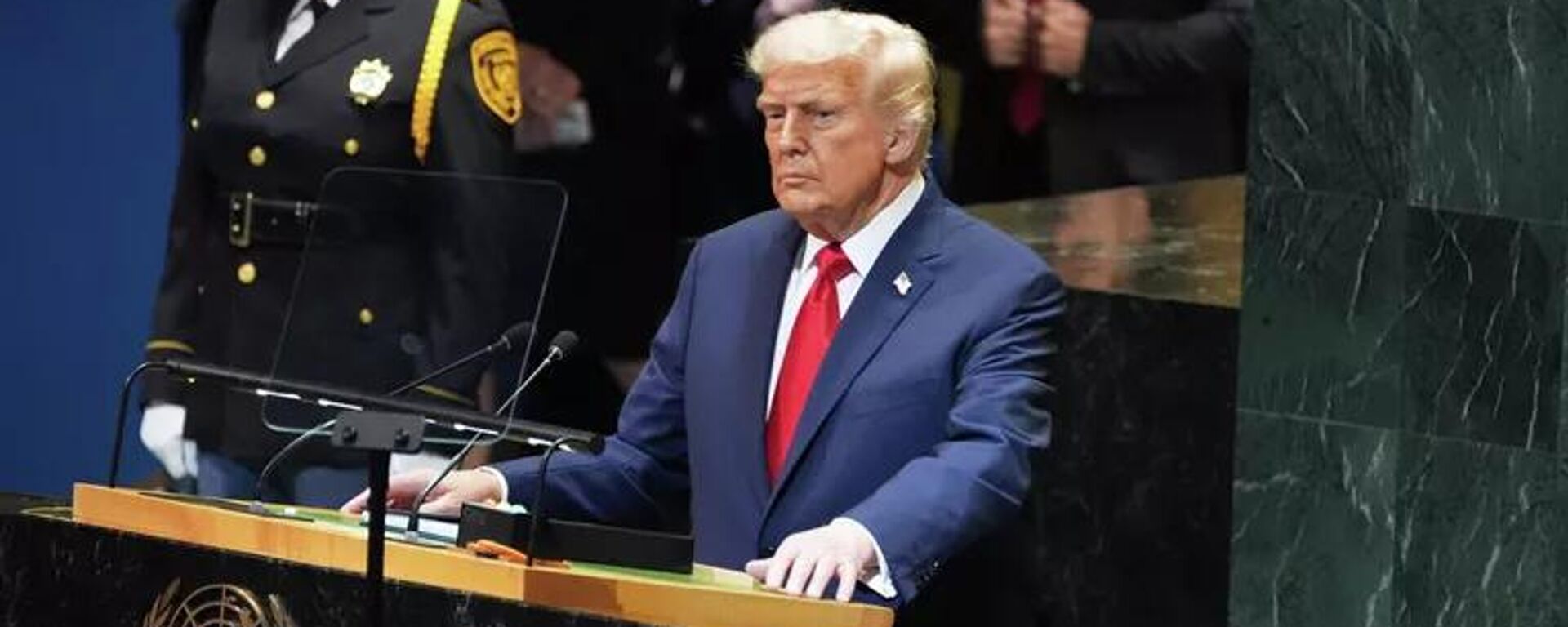 Tổng thống Hoa Kỳ Donald Trump phát biểu tại Đại hội đồng Liên Hợp Quốc - Sputnik Việt Nam, 1920, 24.09.2025