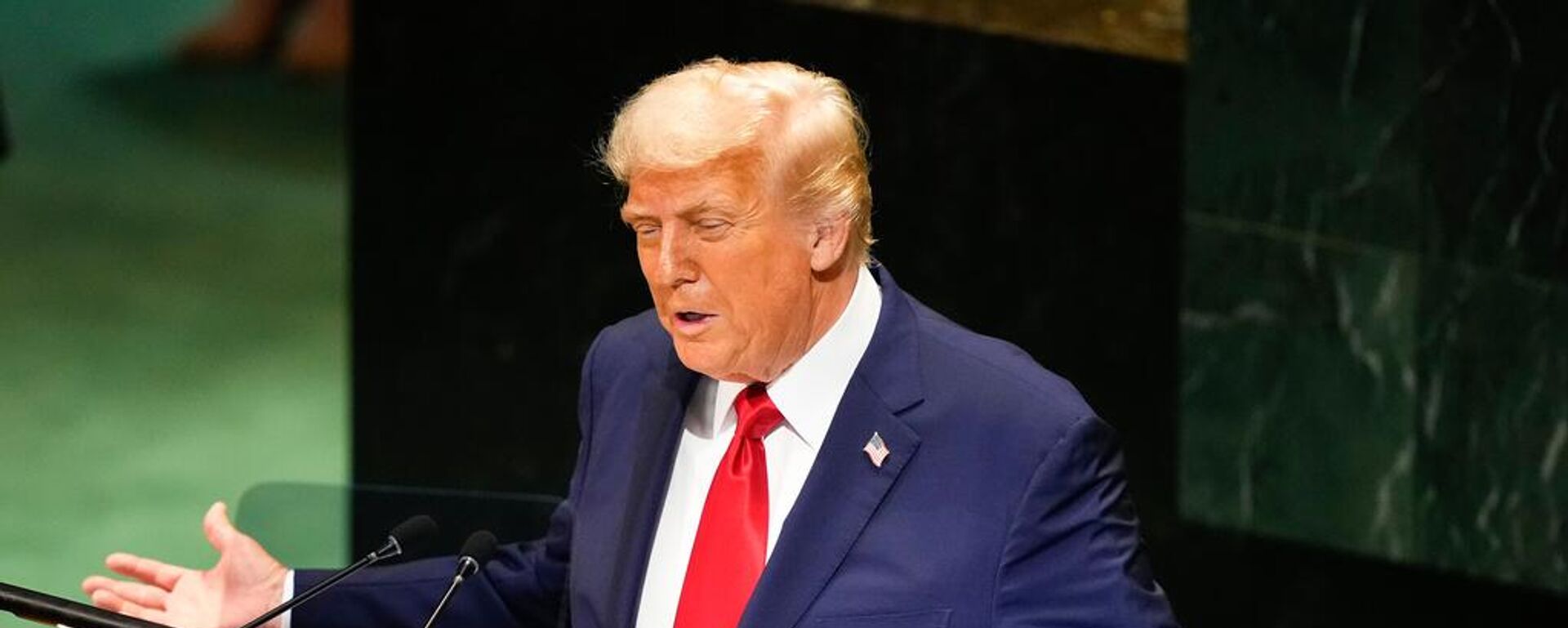  Tổng thống Mỹ Donald Trump tại Đại hội đồng Liên Hợp Quốc  (23/09/2025) - Sputnik Việt Nam, 1920, 24.09.2025