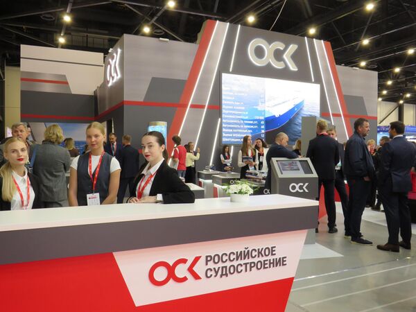 Phần trưng bày của Tập đoàn Đóng tàu Thống nhất (USC), doanh nghiệp đóng tàu hàng đầu của Nga - Sputnik Việt Nam