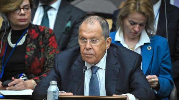 Bộ trưởng Ngoại giao Nga Sergey Lavrov tại cuộc họp của Hội đồng Bộ trưởng Ngoại giao Nhóm 20 (G20) trong Tuần lễ cấp cao của Đại hội đồng Liên hợp quốc tại New York - Sputnik Việt Nam