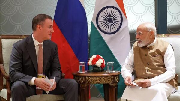 Phó Thủ tướng Nga Dmitry Patrushev và Thủ tướng Ấn Độ Narendra Modi trong cuộc gặp ngày 25 tháng 9 năm 2025. - Sputnik Việt Nam