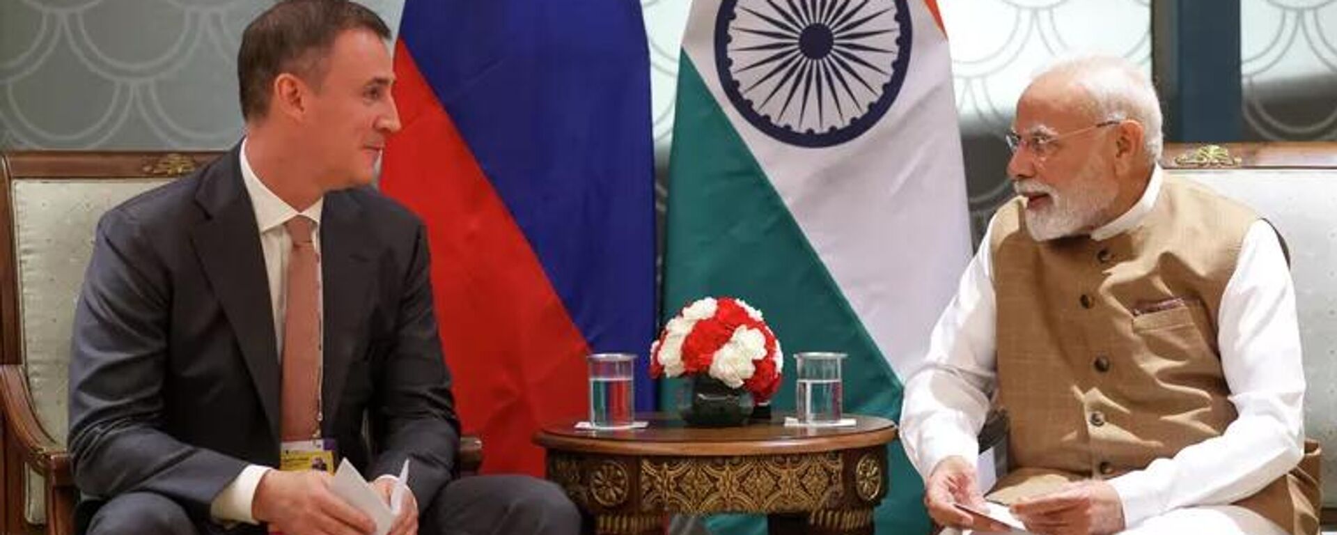 Phó Thủ tướng Nga Dmitry Patrushev và Thủ tướng Ấn Độ Narendra Modi trong cuộc gặp ngày 25 tháng 9 năm 2025. - Sputnik Việt Nam, 1920, 26.09.2025