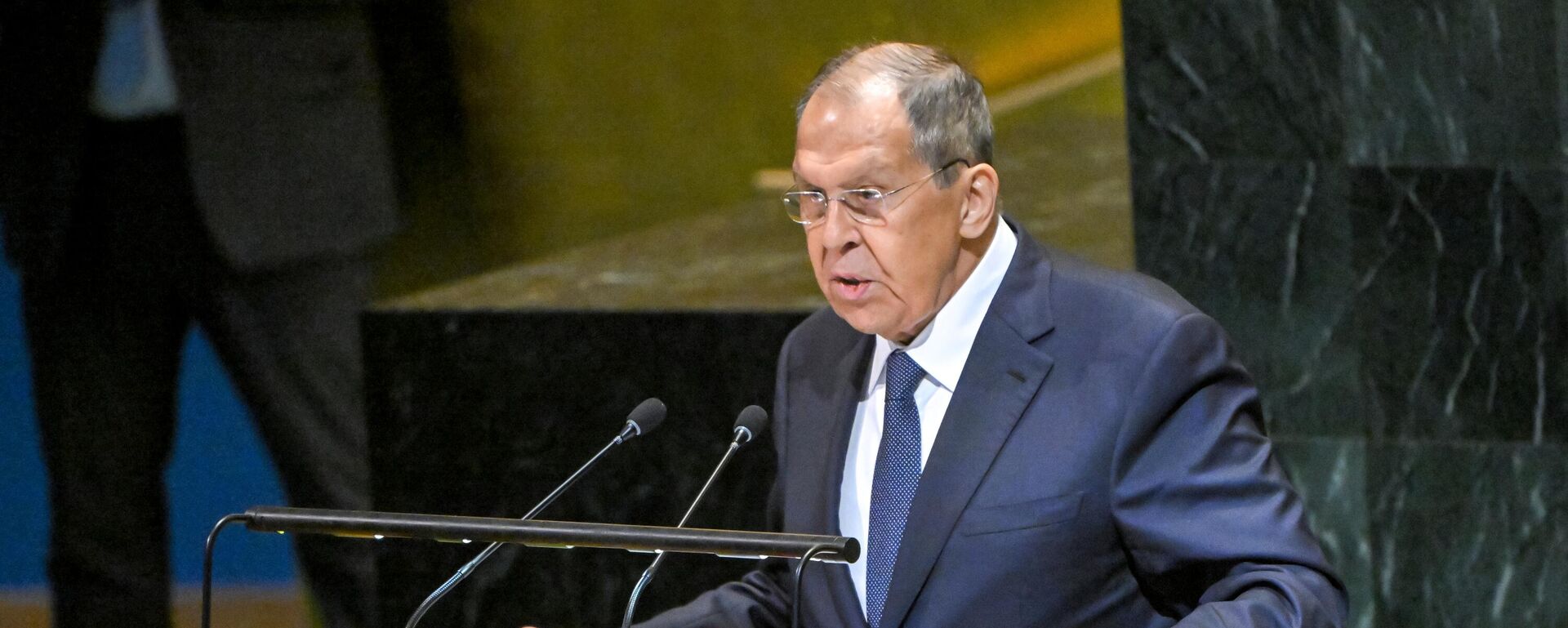 Bộ trưởng Ngoại giao Nga Sergey Lavrov phát biểu tại một cuộc họp trong tuần lễ cấp cao của kỳ họp thứ 80 Đại hội đồng Liên hợp quốc tại New York. Bộ trưởng Ngoại giao Nga Sergey Lavrov phát biểu tại một cuộc họp trong tuần lễ cấp cao của kỳ họp thứ 80 Đại hội đồng Liên hợp quốc tại New York. - Sputnik Việt Nam, 1920, 27.09.2025
