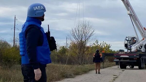 Công tác sửa chữa đường dây cung cấp điện bên ngoài bị hư hỏng của Nhà máy điện hạt nhân Zaporozhye - Sputnik Việt Nam