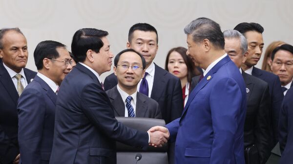 Chủ tịch nước Lương Cường với Tổng Bí thư, Chủ tịch nước Trung Quốc Tập Cận Bình - Sputnik Việt Nam