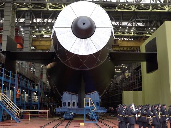 Tàu ngầm hạt nhân Khabarovsk của Nga hạ thủy tại Severodvinsk - Sputnik Việt Nam
