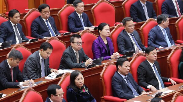 Các đại biểu dự phiên bế mạc Hội nghị lần thứ 14 Ban Chấp hành Trung ương Đảng khóa XIII - Sputnik Việt Nam