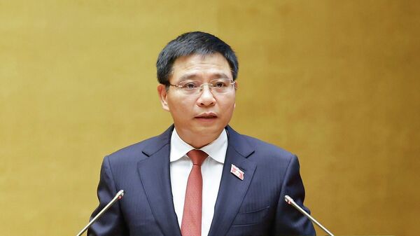 Bộ trưởng Bộ Tài chính Nguyễn Văn Thắng, thừa uỷ quyền của Thủ tướng Chính phủ trình bày Tờ trình về 02 nội dung: dự án Luật Quy hoạch (sửa đổi); việc điều chỉnh Quy hoạch tổng thể quốc gia thời kỳ 2021 - 2030 - Sputnik Việt Nam