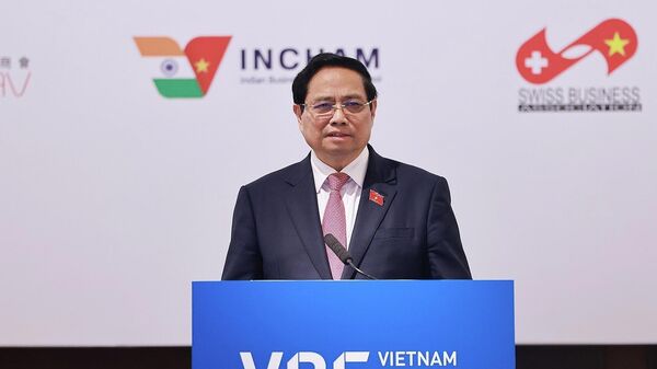 Thủ tướng Phạm Minh Chính phát biểu tại Diễn đàn doanh nghiệp Việt Nam thường niên với chủ đề “Doanh nghiệp đồng hành với Chính phủ chuyển đổi xanh trong kỷ nguyên số - Sputnik Việt Nam