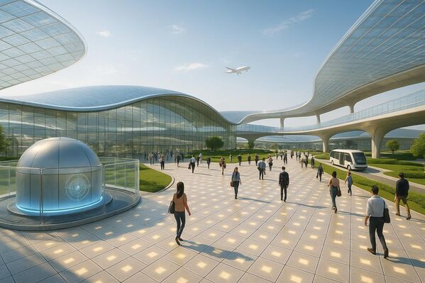 Các sân bay sẽ trở thành trung tâm năng lượng sạch. Chúng sẽ hoàn toàn độc lập về năng lượng nhờ: Lò phản ứng tổng hợp hạt nhân mini cung cấp năng lượng cơ bản; Các tấm động học chuyển đổi bước chân của hàng triệu hành khách thành năng lượng; Tấm pin mặt trời trong suốt trên mọi bề mặt - Sputnik Việt Nam