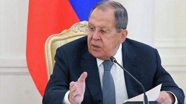 Ngoại trưởng Nga Sergei Lavrov tại cuộc họp chung của Hội đồng Bộ Ngoại giao Nga và Belarus - Sputnik Việt Nam