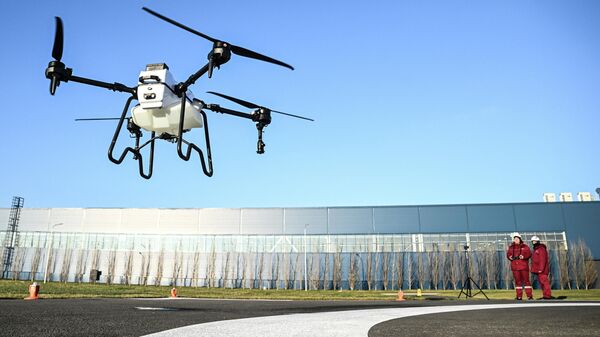 Испытание БПЛА на территории научно-производственного центра (НПЦ) Беспилотные авиационные системы  в Тольятти - Sputnik Việt Nam