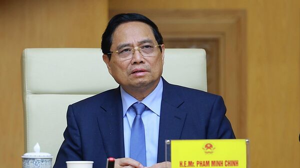Thủ tướng Phạm Minh Chính phát biểu tại buổi tiếp Hội đồng Kinh doanh Châu Âu – ASEAN (EU-ABC) và Hiệp hội doanh nghiệp châu Âu tại Việt Nam (EuroCham) - Sputnik Việt Nam
