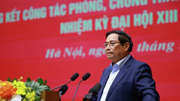 Thủ tướng Phạm Minh Chính phát biểu chỉ đạo Hội nghị của Đảng uỷ Chính phủ tổng kết công tác phòng, chống tham nhũng, lãng phí, tiêu cực - Sputnik Việt Nam