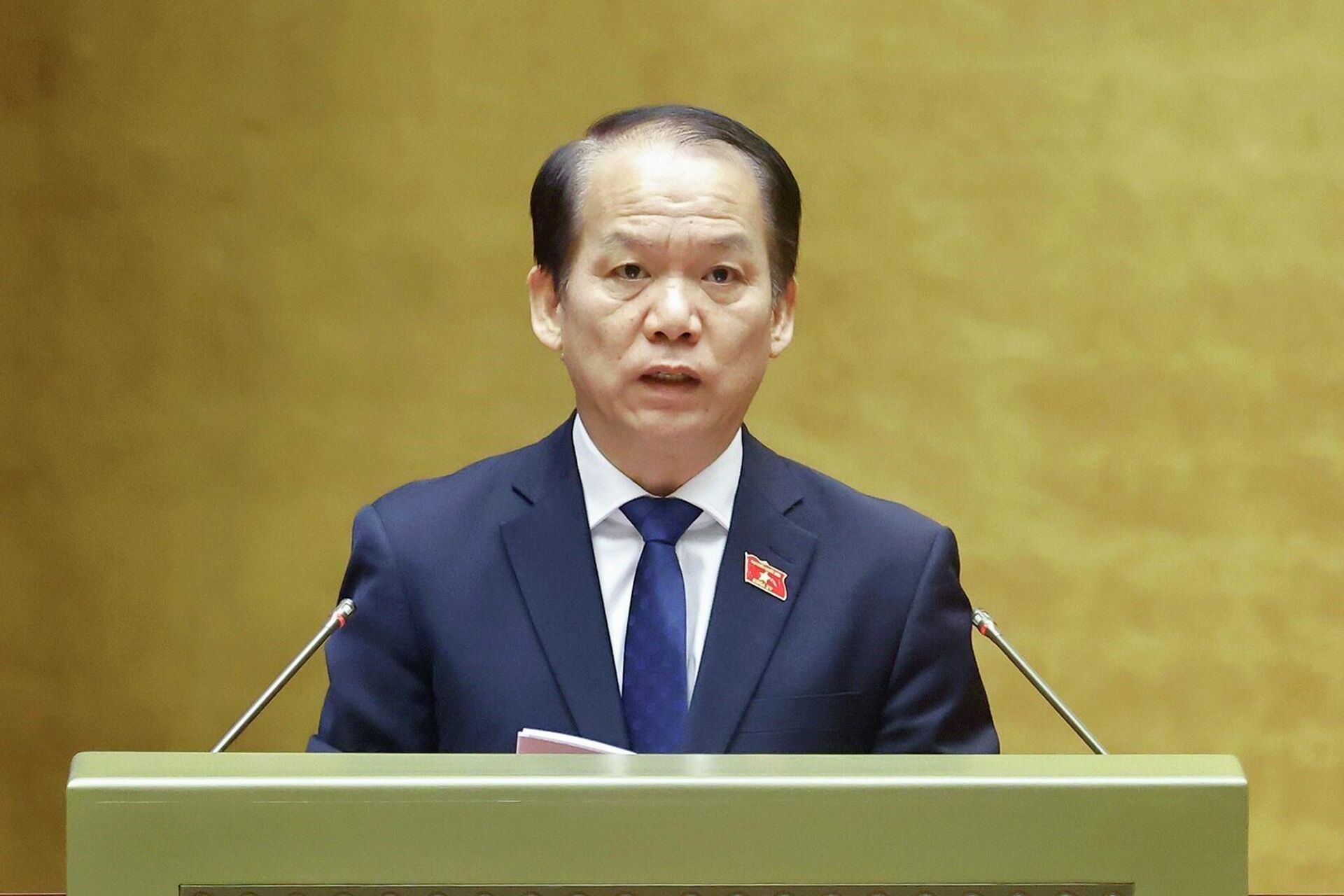 Chủ nhiệm Ủy ban Pháp luật và Tư pháp của Quốc hội Hoàng Thanh Tùng trình bày Báo cáo thẩm tra các báo cáo về công tác của Chánh án Tòa án nhân dân tối cao, Viện trưởng Viện kiểm sát nhân dân tối cao; công tác phòng, chống tội phạm và vi phạm pháp luật và công tác thi hành án năm 2025 - Sputnik Việt Nam, 1920, 09.12.2025