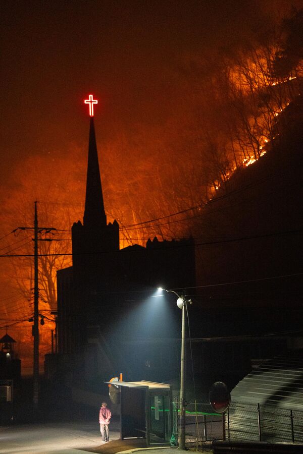 Vụ cháy lan rộng tại thành phố Andong, Hàn Quốc, ngày 25 tháng 3 năm 2025 - Sputnik Việt Nam