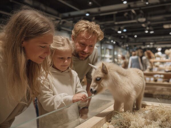 Ngựa Pony Mini Unicornette (Equus mirabilis) là thú cưng hoàn hảo cho năm 2100.Ngoại hình và đặc điểm: Cao 30 cm, sừng mềm phát sáng sinh học, thay đổi màu sắc tùy theo tâm trạng.Hành vi và tính cách: Thích đuổi theo tia nắng mặt trời và chơi bóng. Giống như chó, chúng chào đón bạn ở cửa và ngủ trên gối của chủ nhân. Chúng có thể mở cửa nhỏ và lấy đồ vật nhỏ. Chúng có thể nhận biết hơn 20 từ và cảm xúc của chủ nhân. - Sputnik Việt Nam
