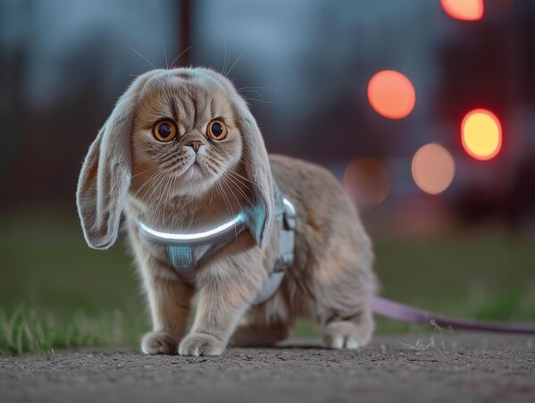 Thỏ Mèo - thú cưng kết hợp những đặc điểm tốt nhất của mèo và thỏ.Ngoại hình và đặc điểm: Ngoại hình độc đáo, thân hình mảnh mai như mèo, nhưng có đôi chân sau mạnh mẽ như thỏ. Chúng có thể nhảy cao tới 4,8 mét. Chúng có khuôn mặt giống mèo với đôi tai thỏ dài thể hiện cảm xúc. Bộ lông dày, mềm mượt như lông mèo, và chúng tự làm sạch.Ưu điểm: Nhanh nhẹn như mèo, nhào lộn, có khả năng leo cây, bản năng săn mồi phát triển tốt và sạch sẽ.Sức bền của thỏ: Chúng có thể chạy hàng giờ mà không kêu meo meo, chỉ kêu rừ rừ và gõ chân. Rất gắn bó với các thành viên trong gia đình, trung thành như chó. Hiểu được tới 50 mệnh lệnh, học nhanh hơn chó và có tính cách vui tươi.Chăm sóc, nuôi dưỡng và dinh dưỡng: Thịt và rau xanh.Bài tập được khuyến nghị: Máy chạy bộ có chức năng theo dõi AI. - Sputnik Việt Nam