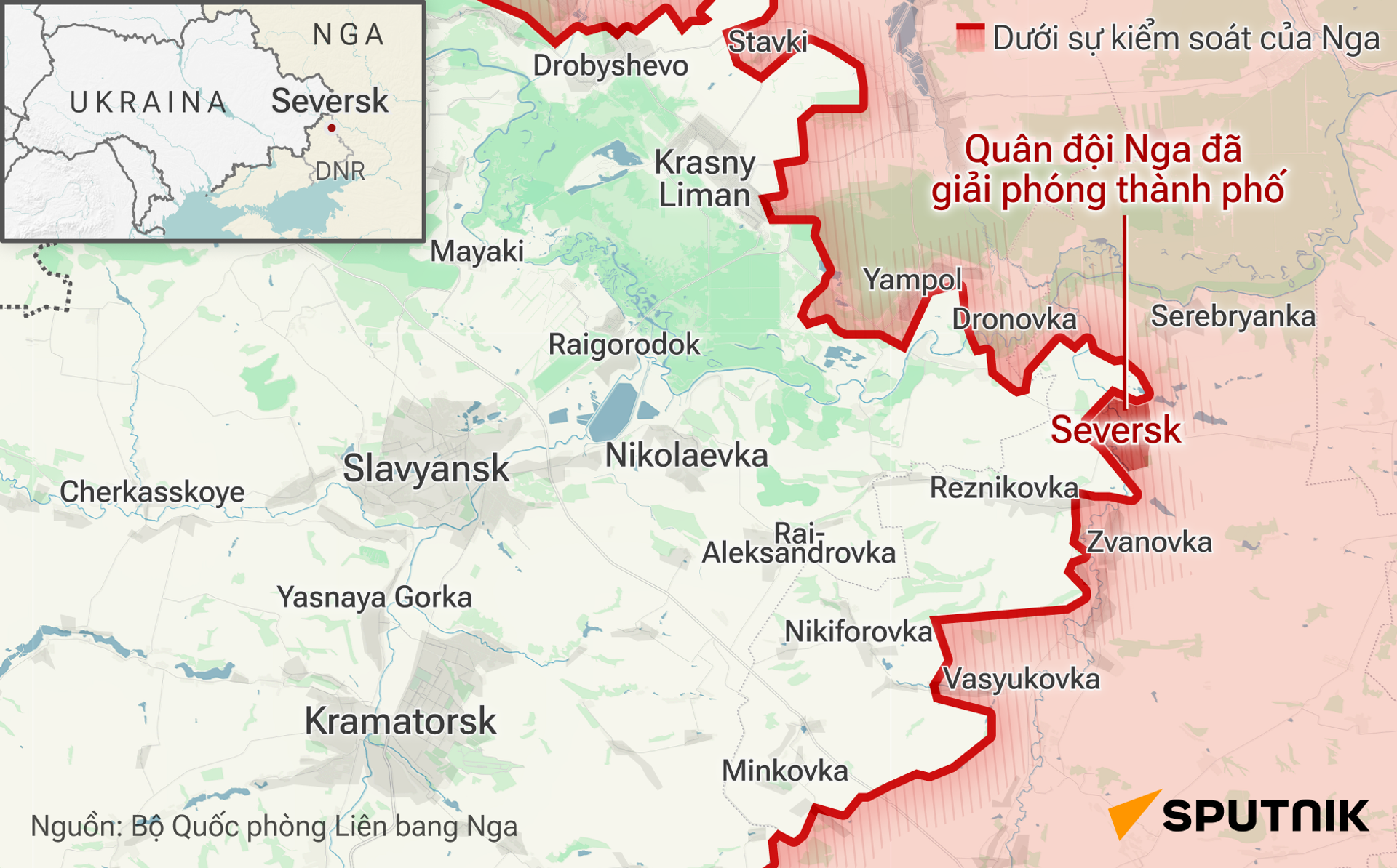 Lực lượng vũ trang Nga đã giải phóng 8 khu dân cư trong một tuần, bao gồm cả Seversk - Sputnik Việt Nam, 1920, 12.12.2025