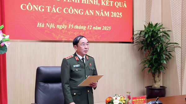 Thượng tướng Trần Quốc Tỏ, Thứ trưởng Bộ Công an phát biểu - Sputnik Việt Nam
