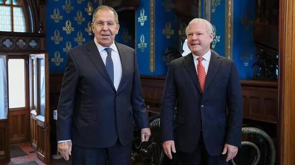 Ngoại trưởng Nga Sergey Lavrov đã gặp gỡ các thành viên của Phòng Thương mại Hoa Kỳ tại Nga - Sputnik Việt Nam