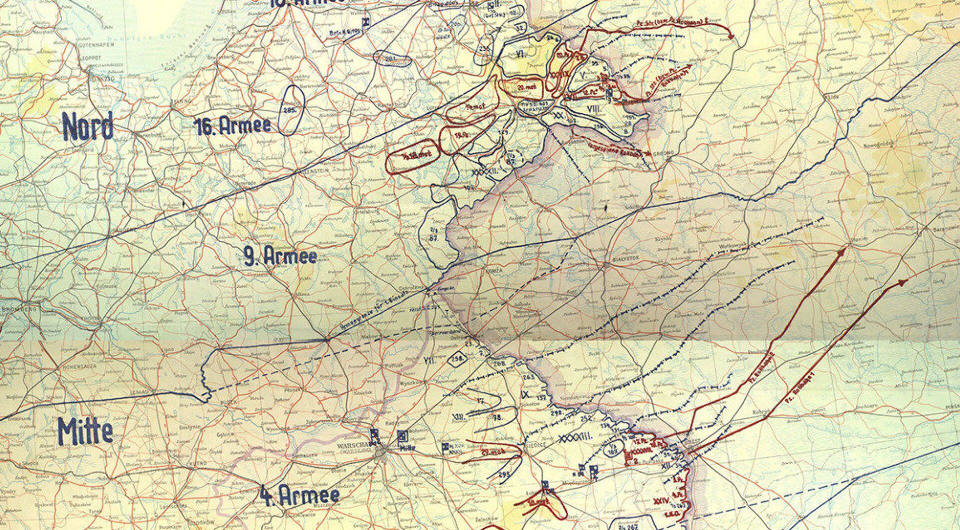 Bản đồ bị thu giữ của Kế hoạch Barbarossa. Ngày 22 tháng 6 năm 1941 - Sputnik Việt Nam, 1920, 18.12.2025