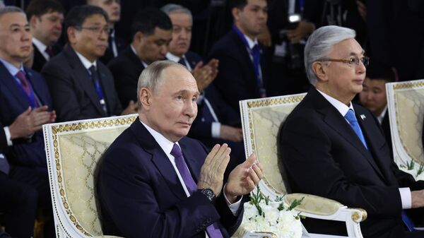 Tổng thống Nga Vladimir Putin tham dự phiên làm việc của Hội đồng Kinh tế Á-Âu cấp cao - Sputnik Việt Nam